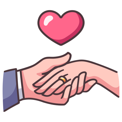 Wedding Hands & Heart Symbol
